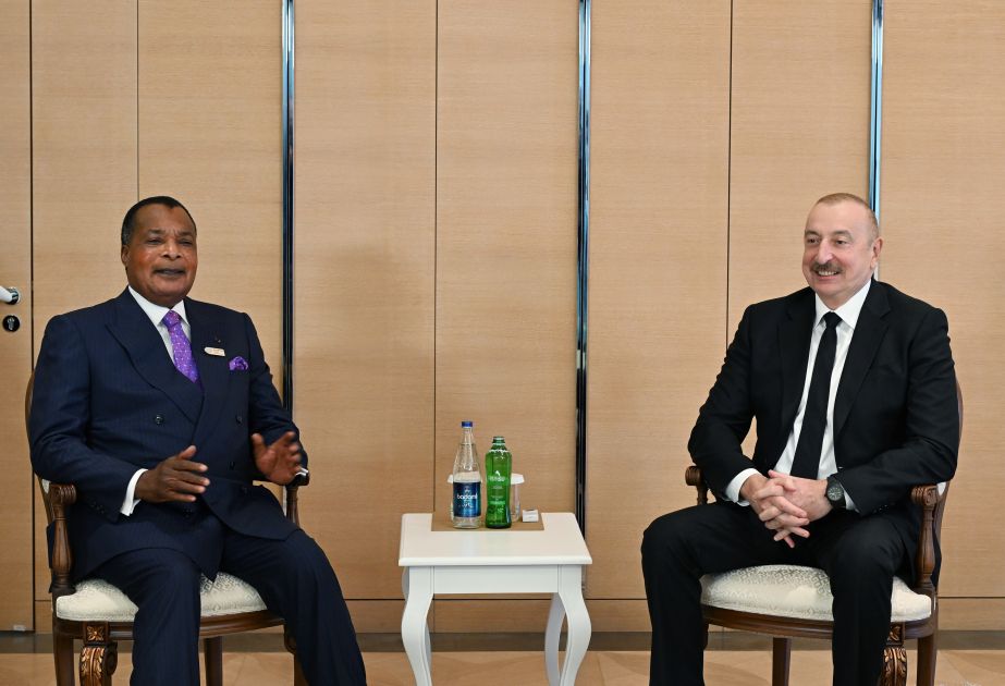 Azerbaijani President Ilham Aliyev meets with President of Congo