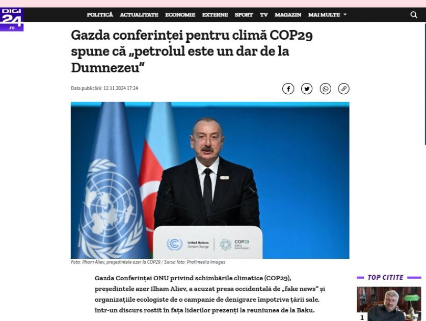 Media in Romania, Greece, Bulgaria, and Croatia continue to highlight COP29 [PHOTOS]