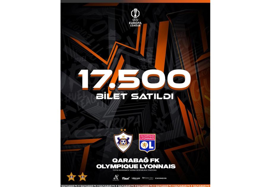 More than 17,000 tickets sold for Qarabag vs. Lyon match