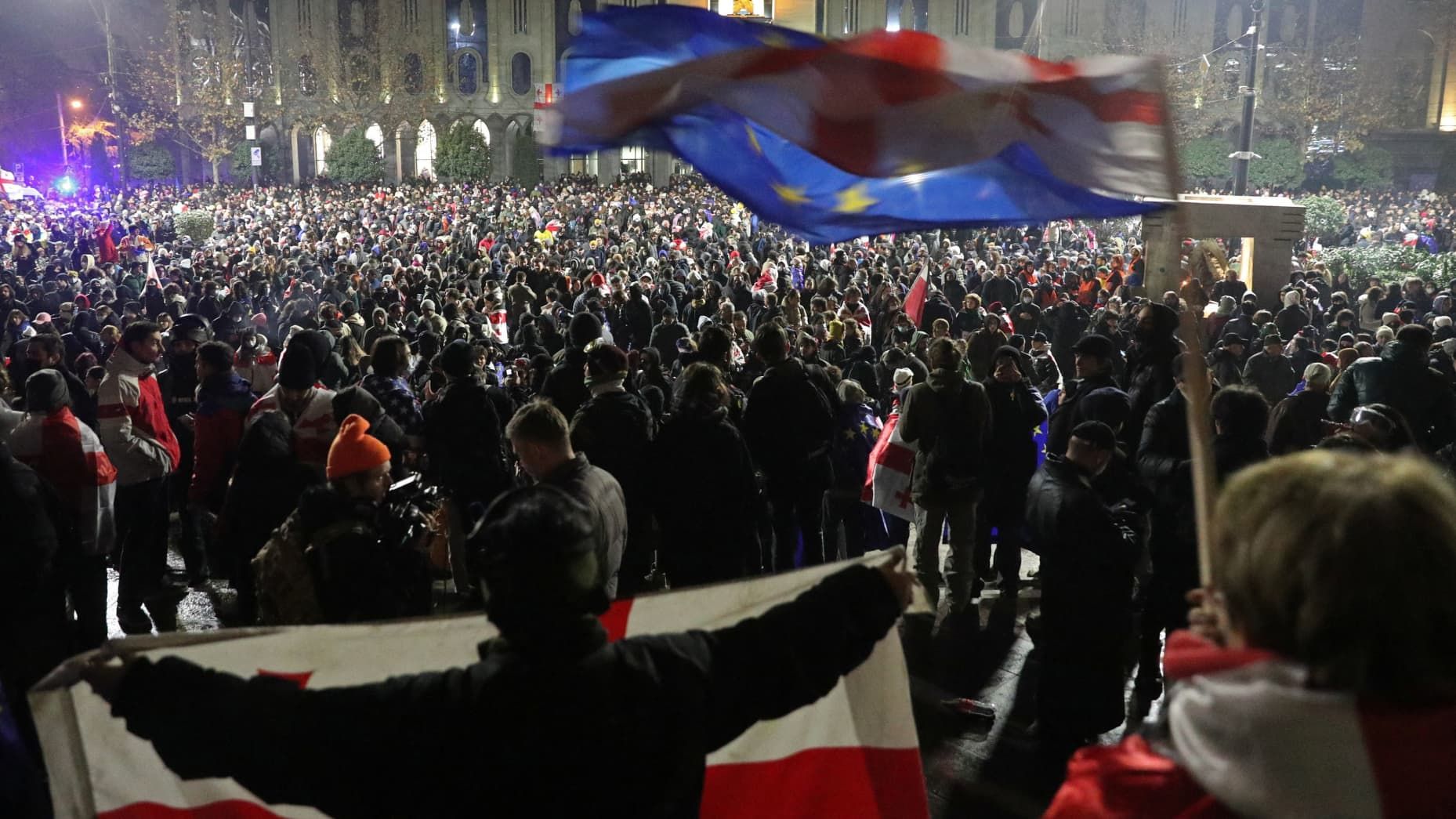 Protests shake Tbilisi as pro-Western opposition persists