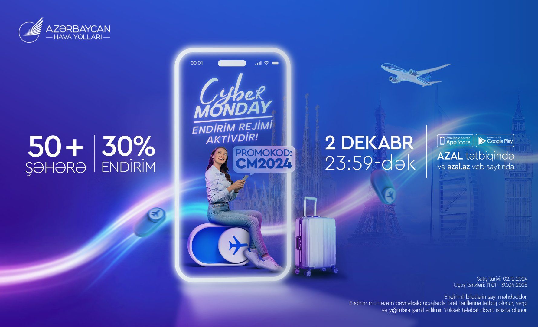 AZAL continues to offer discounts with Cyber Monday campaign