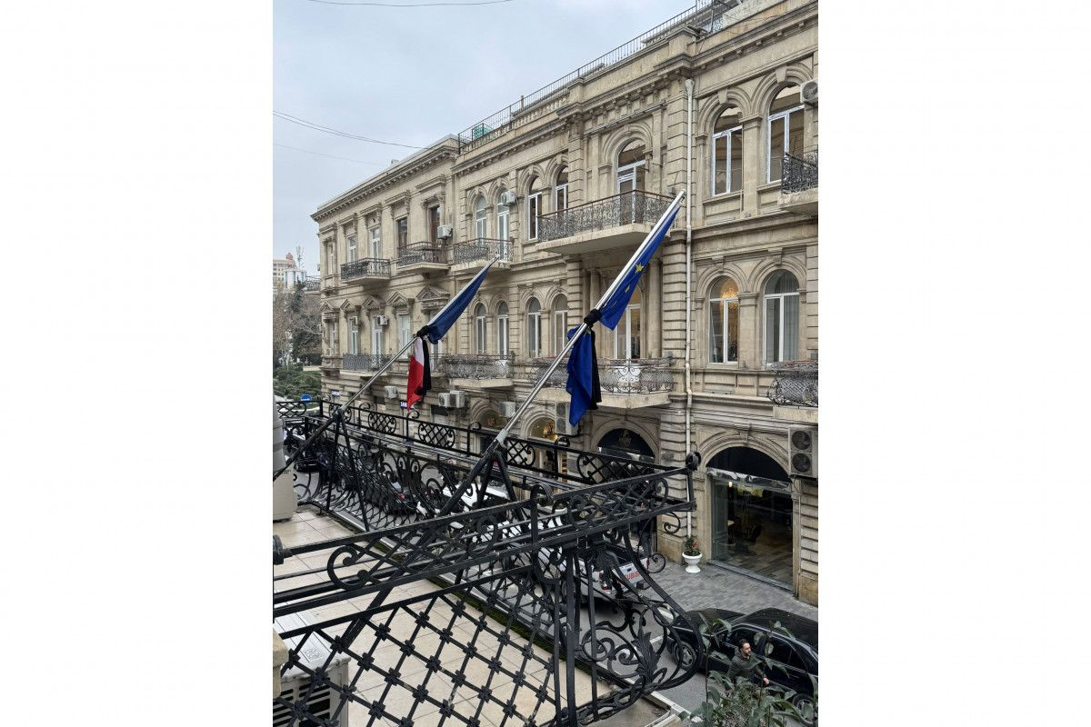 Flags lowered at French embassy in Baku in solidarity with National Day of Mourning