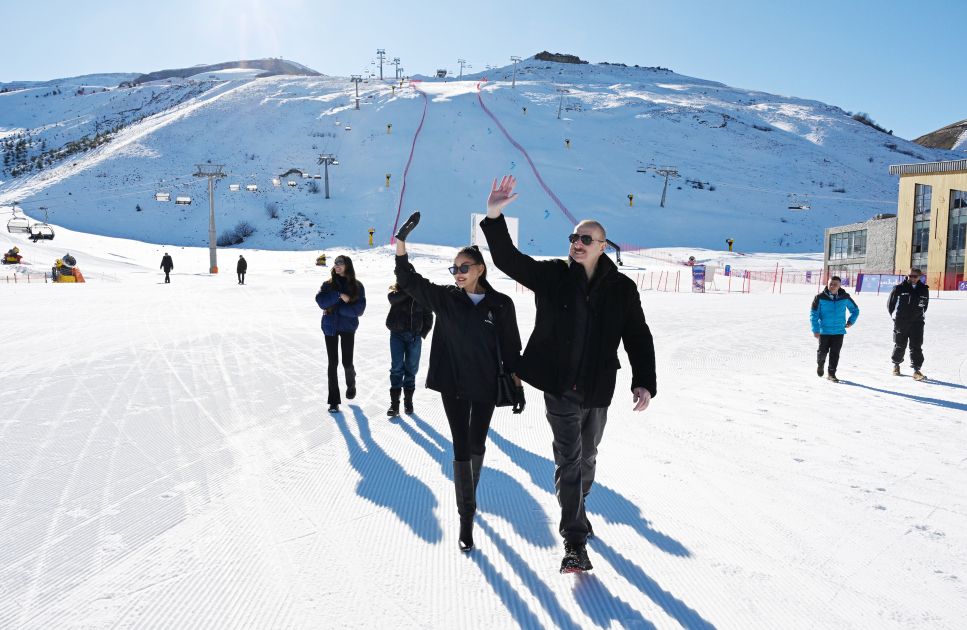 President Ilham Aliyev, First Lady Mehriban Aliyeva view works carried out at "Lakeside" hotel at "Shahdag" tourism complex, and construction of "Ski Club" building [PHOTOS/VIDEO]