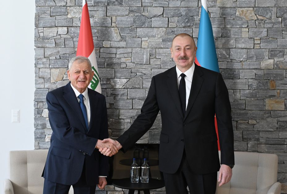 President Ilham Aliyev met with President of Iraq in Davos [PHOTOS/VIDEO]