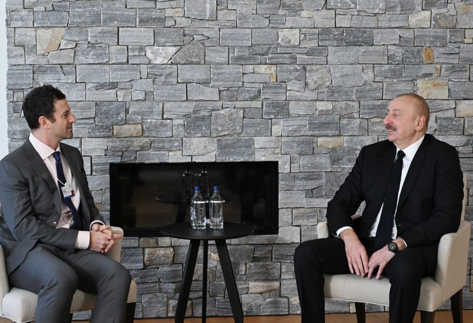 President Ilham Aliyev met with President of Global Affairs at Goldman Sachs Group Inc. Jared Cohen in Davos [VIDEO]