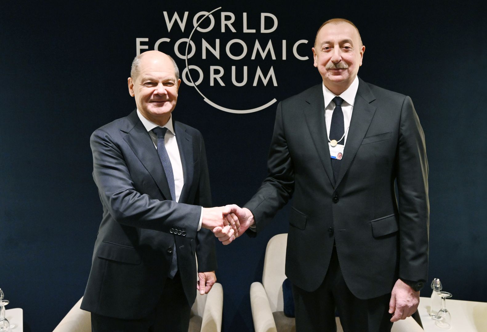 President Ilham Aliyev meets with German Chancellor Olaf Scholz in Davos [VIDEO]