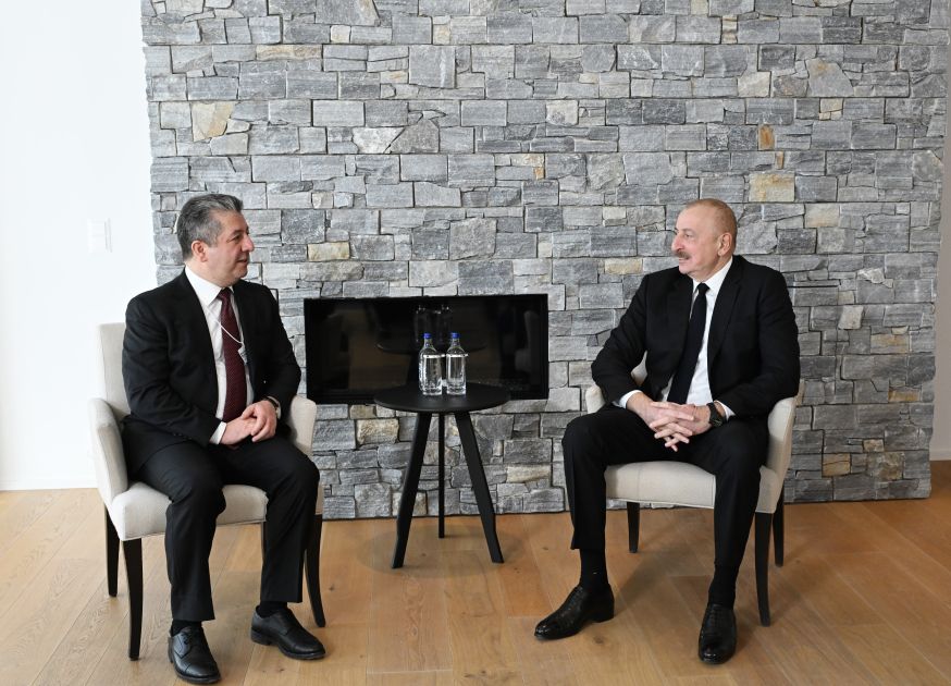 President Ilham Aliyev meets with Prime Minister of Kurdistan Region of Iraq in Davos [PHOTOS/VIDEO]