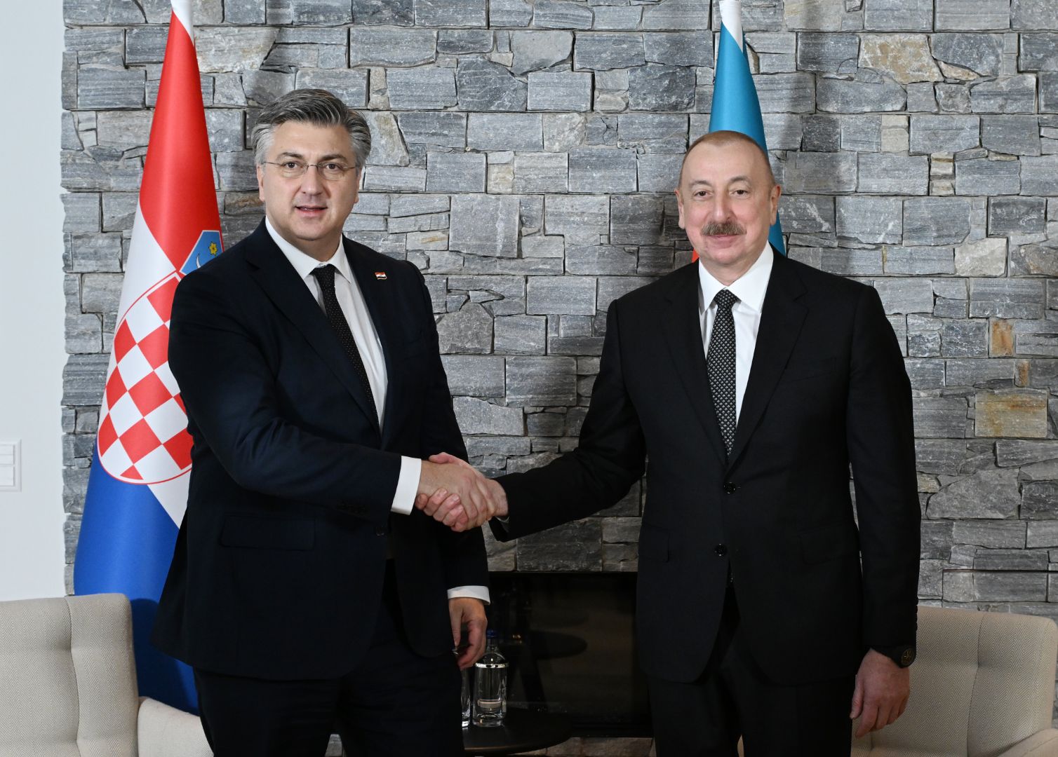 President Ilham Aliyev meets with Prime Minister of Croatia in Davos [PHOTOS/VIDEO]