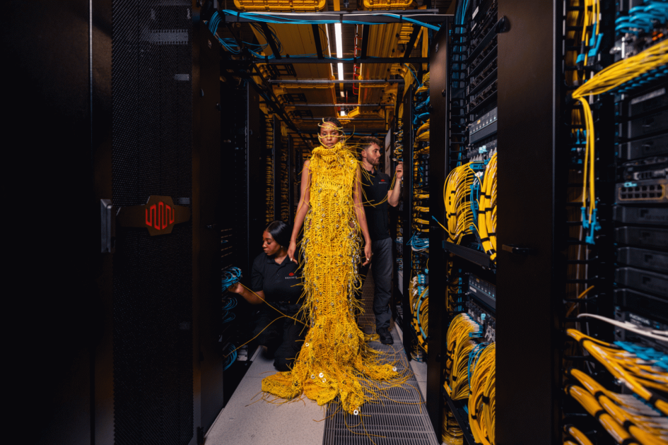 Dress made of optical cables presents in UK