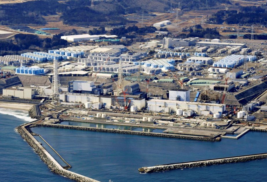 Water drains from the Fukushima nuclear power plant