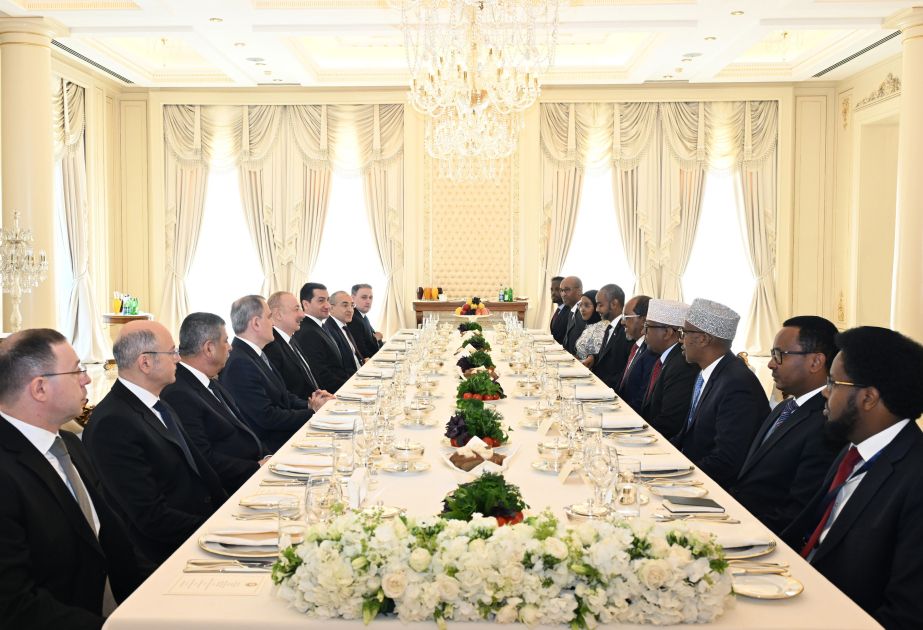 President Ilham Aliyev held expanded meeting over lunch with Somali President [VIDEO]