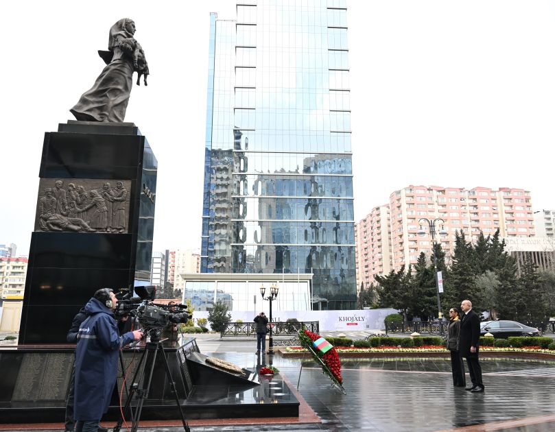 President Ilham Aliyev, First Lady Mehriban Aliyeva visit Khojaly Genocide Memorial [PHOTOS/VIDEO]