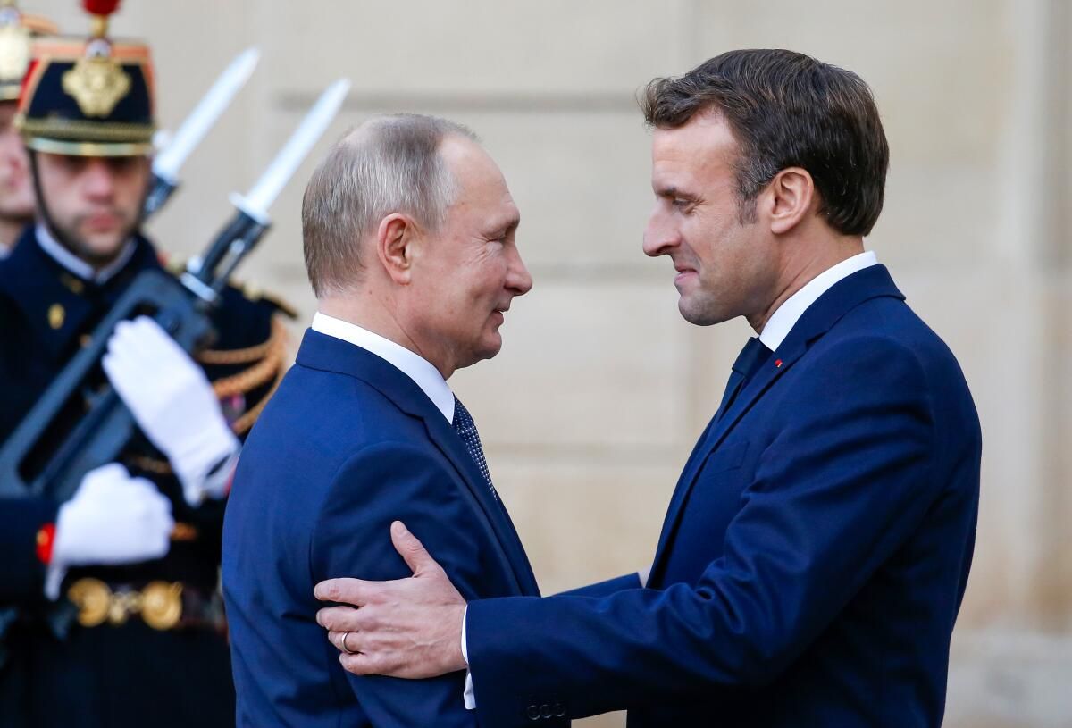 Macron calls Russia an aggressor as Trump pushes for talks