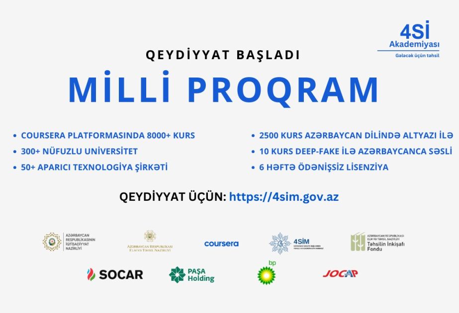 Azerbaijan launches National Program for free training on Coursera platform