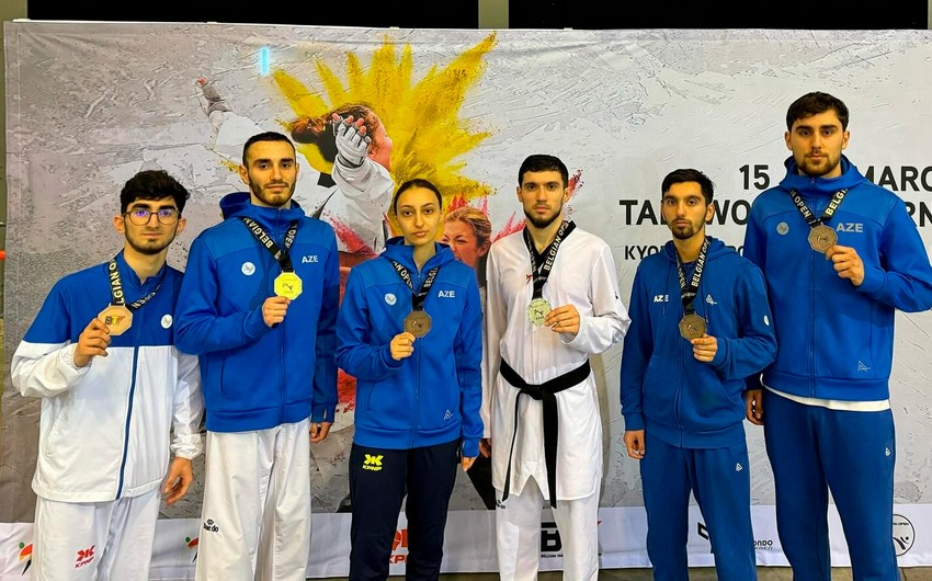 Azerbaijani taekwondo athletes win six medals at Open Championship in Belgium