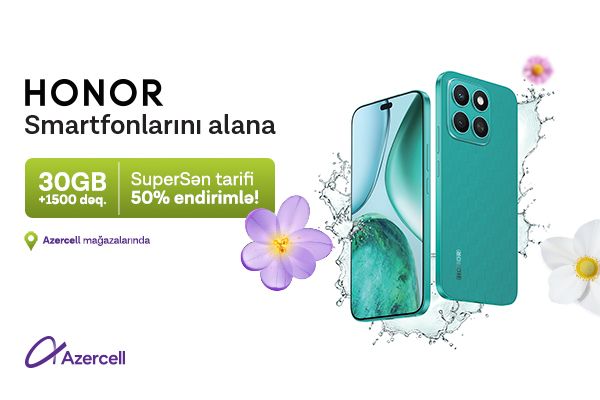 Special Novruz offer from Azercell: Enjoy internet and calls at half price with Honor devices from Azercell