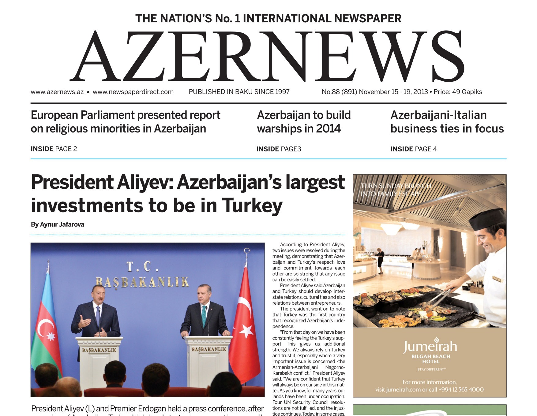 AZERNEWS releases another print issue