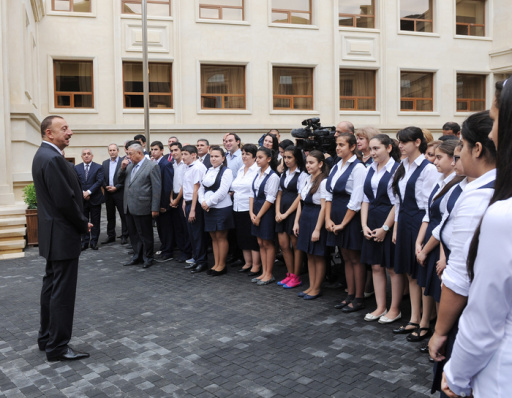 Azeri president opens reconstructed school in Baku on Knowledge Day